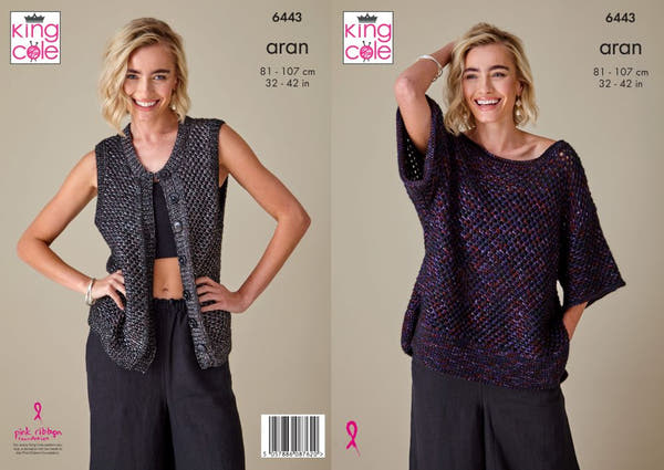 8712eb246b6bea93568d6d88d30d48d47af5eefe_20038232_Waistcoat_Top_6443_knitted_in_King_Cole_Firefly_Aran__Product_Overview_1_1_0